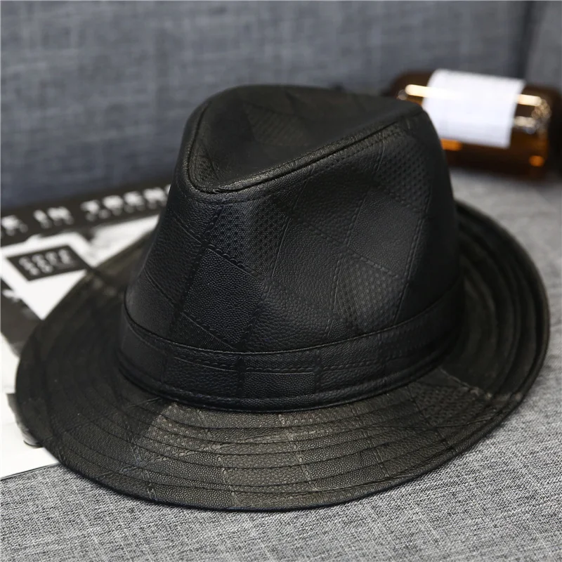 Chapéu Top com textura PU xadrez para moda outono e inverno, elegante e quentinho, ideal para proteção e um toque fashion. — foto 5