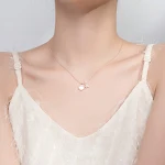 Colar feminino de prata esterlina 925 com estrela-do-mar e fritilária, perfeito para realçar o colo, adicionando elegância e estilo. — foto 3