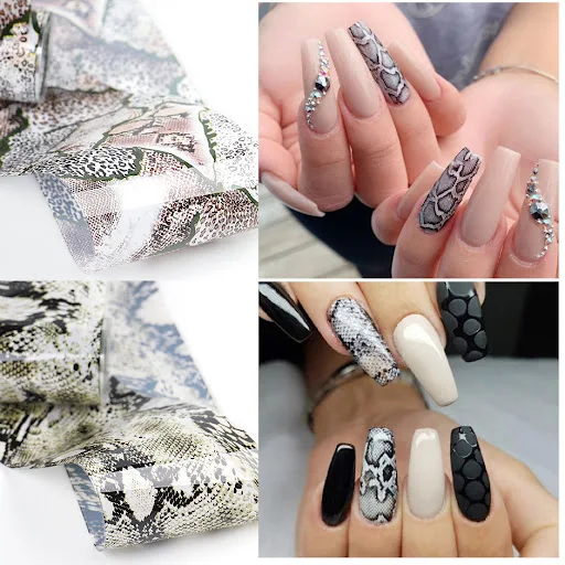 Title 2, Adesivos de Arte de Unhas Snake Skin, Animal Gr...