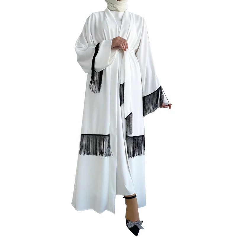 Title 13, Dubai Abaya Coat with Tassels, Middle East Ethn...