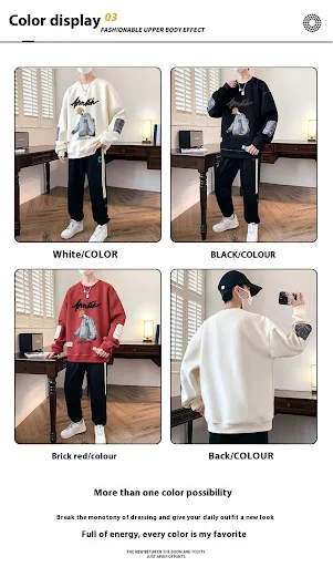 Title 5, Youth Fleece-lined Thickened Mens Sweater Autu...
