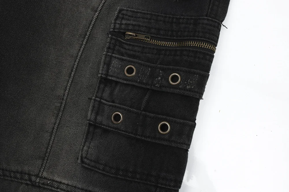 Title 19, Washed Hole Denim Overalls for Men – Comfortabl...