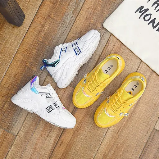 Title 16, Autumn Mesh Sneakers Thick-Soled Korean Style O...