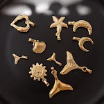 Colar pingente de estrela do mar lua em aço titânio, joia elegante e durável. Design celestial para um toque especial e ideal para presente. — foto 1