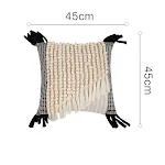 Fronha de almofada quadrada com tufos e franjas para a cintura. Adicione estilo e conforto ao seu ambiente. Compre já! — foto 1