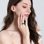 Anel de casal Mouth Lady Love, perfeito para celebrar o amor. Design exclusivo para ele e ela. Demonstre seu afeto com este anel romântico. — foto 4