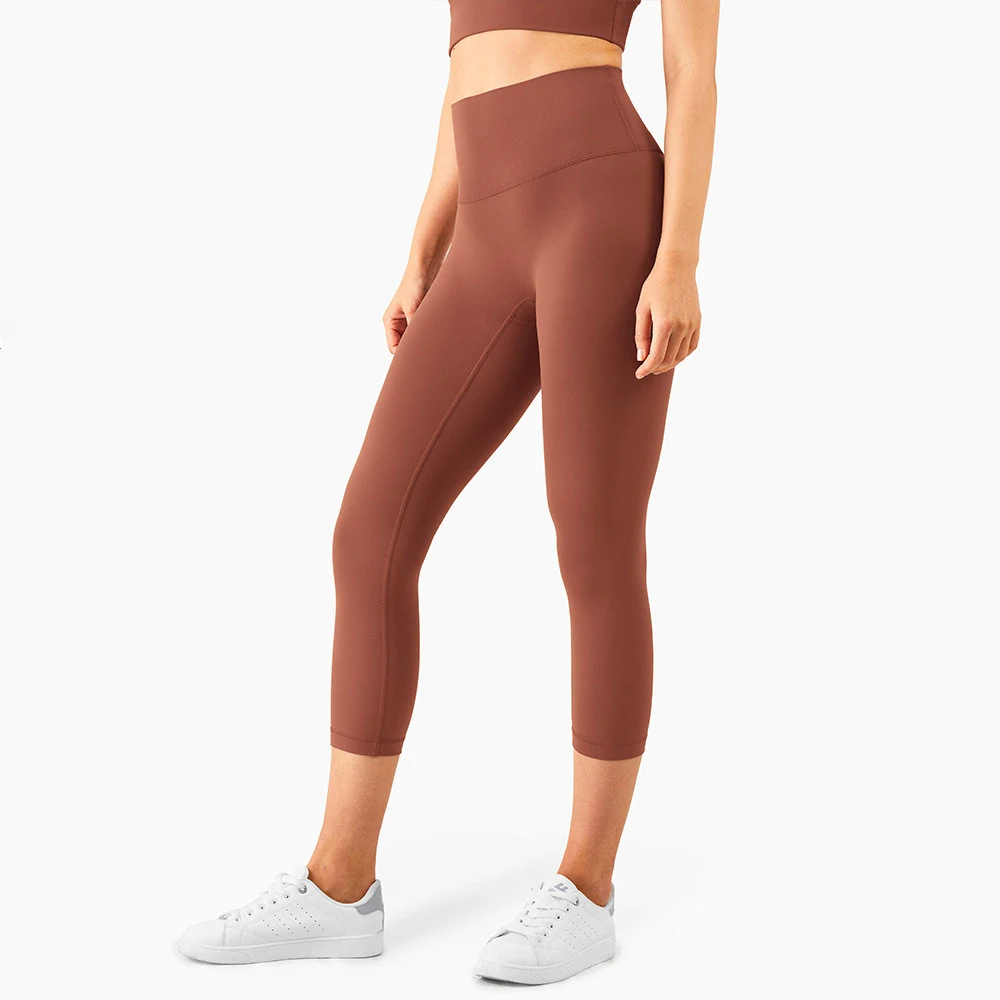 Calça legging de yoga feminina cintura alta, controle abdômen e quadril, cropped fitness, para treinos e exercícios. — foto 4