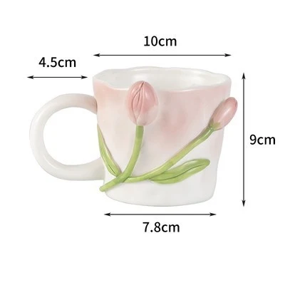 Title 4, Premium Floral Hand Kneaded Ceramic Tulip Mug. ...