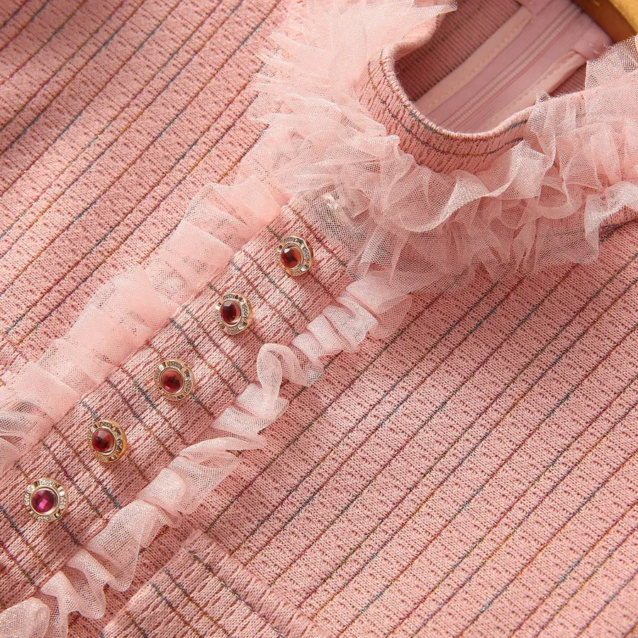 Title 10, Voile Stitching Stand Collar Long Sleeve Oversi...