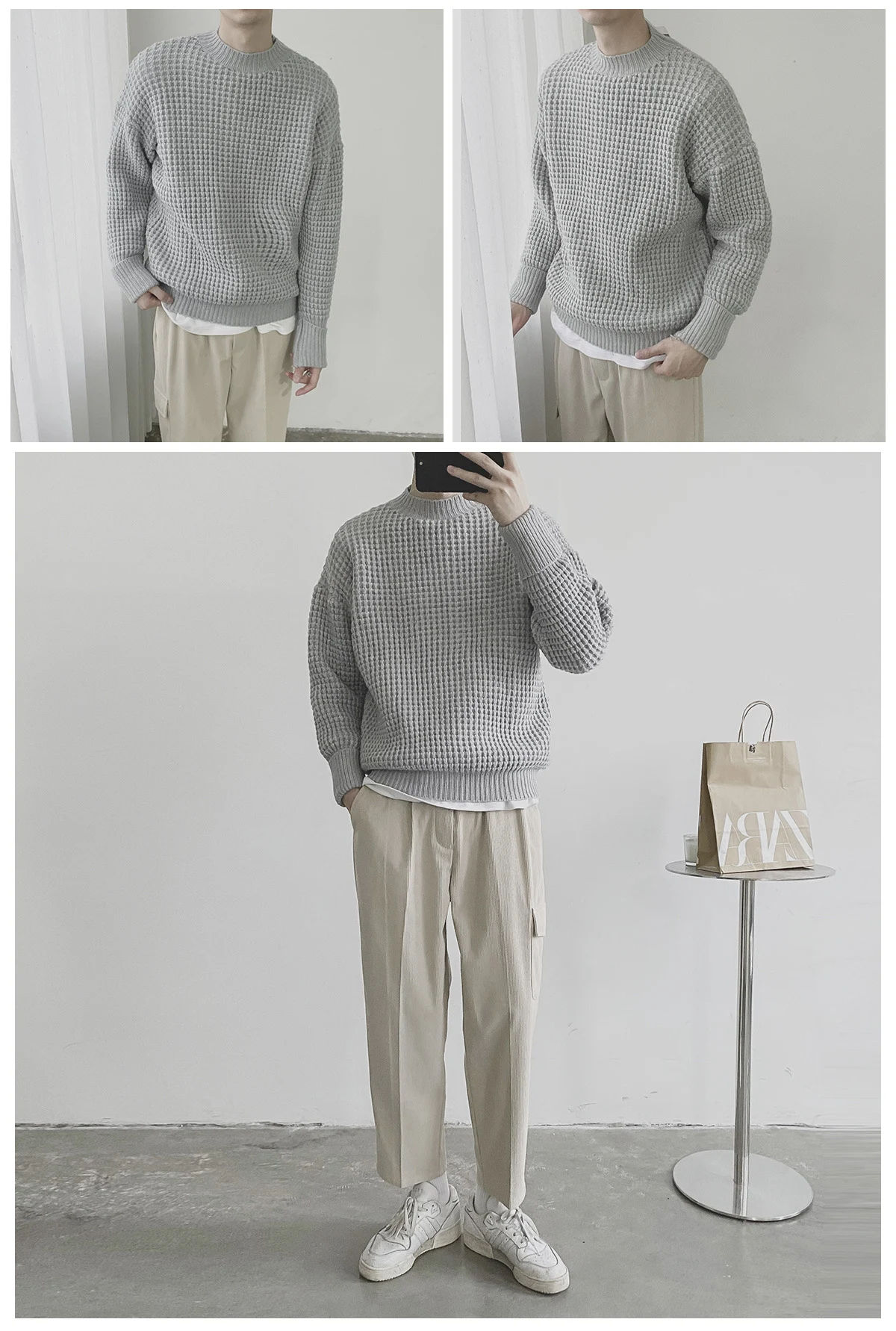 Title 2, Korean Loose Pineapple Print Thick Pullover Swe...