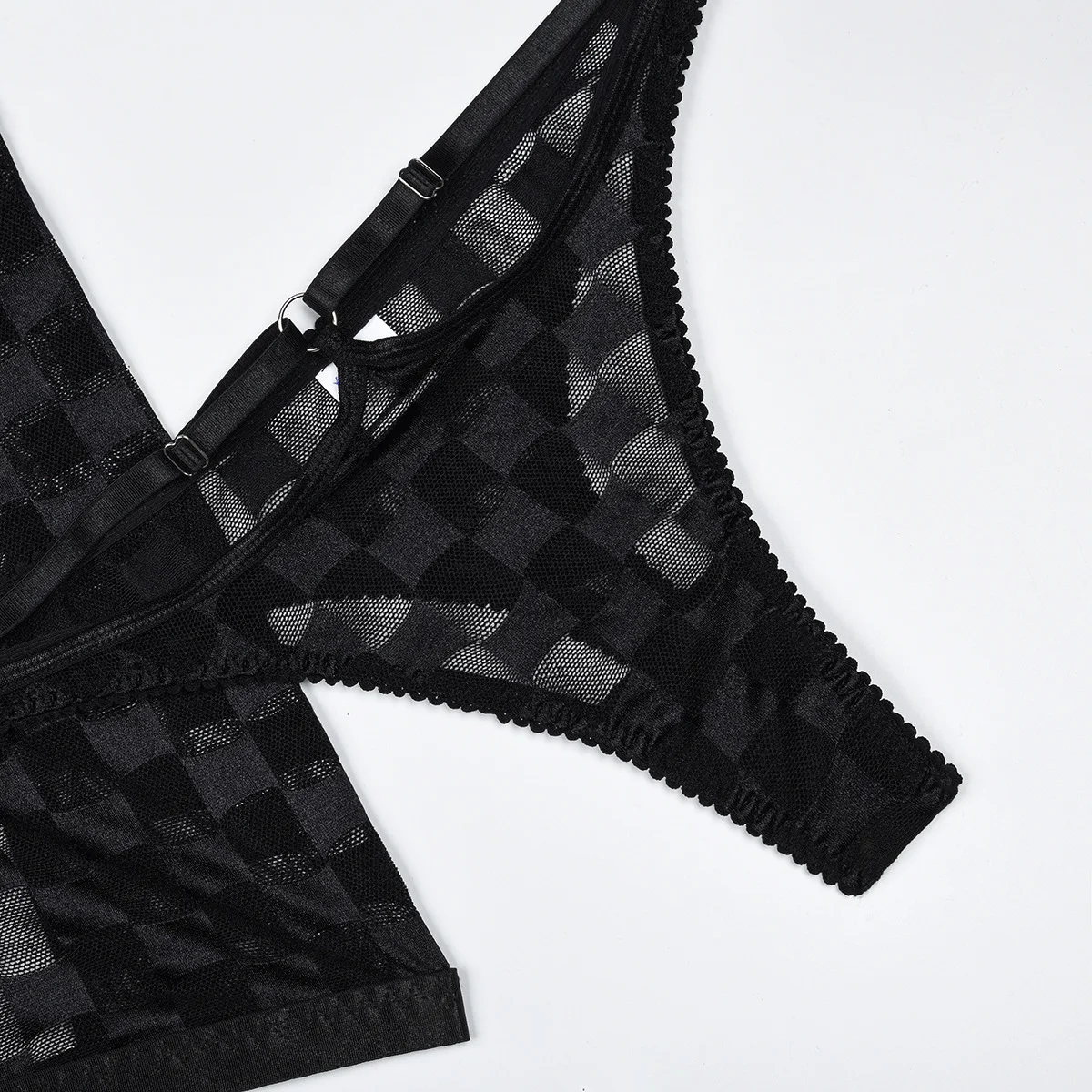 Title 10, Set tre pezzi di biancheria intima in mesh. Tra...