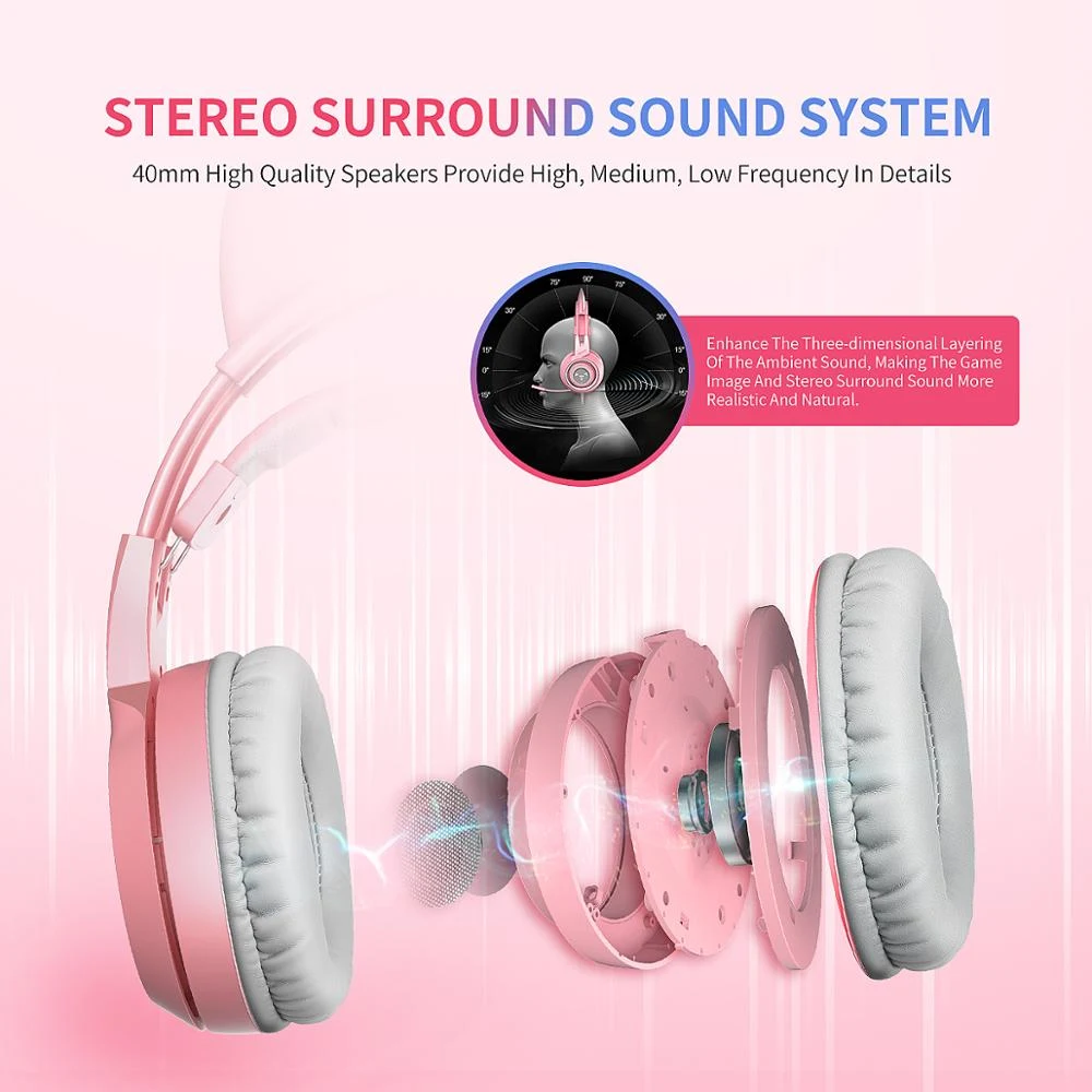 Title 5, SOMIC G951s Pink Girl Cat Ear Gaming Headphone ...