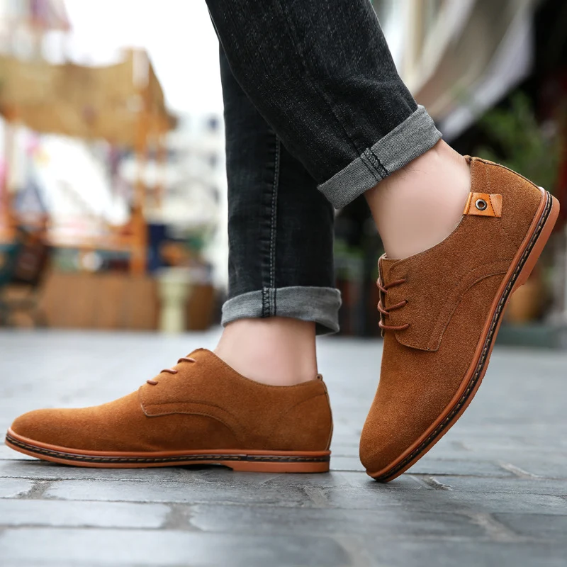 Title 5, Mens Casual Leather Shoes with Cow Tendon Bott...