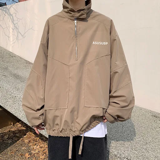 Title 5, Mens Trendy Half Zip Stand Collar Jacket. Comf...