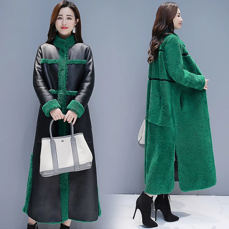 Title 5, Womens Fleece-Lined Thick Lamb Wool Coat Long ...