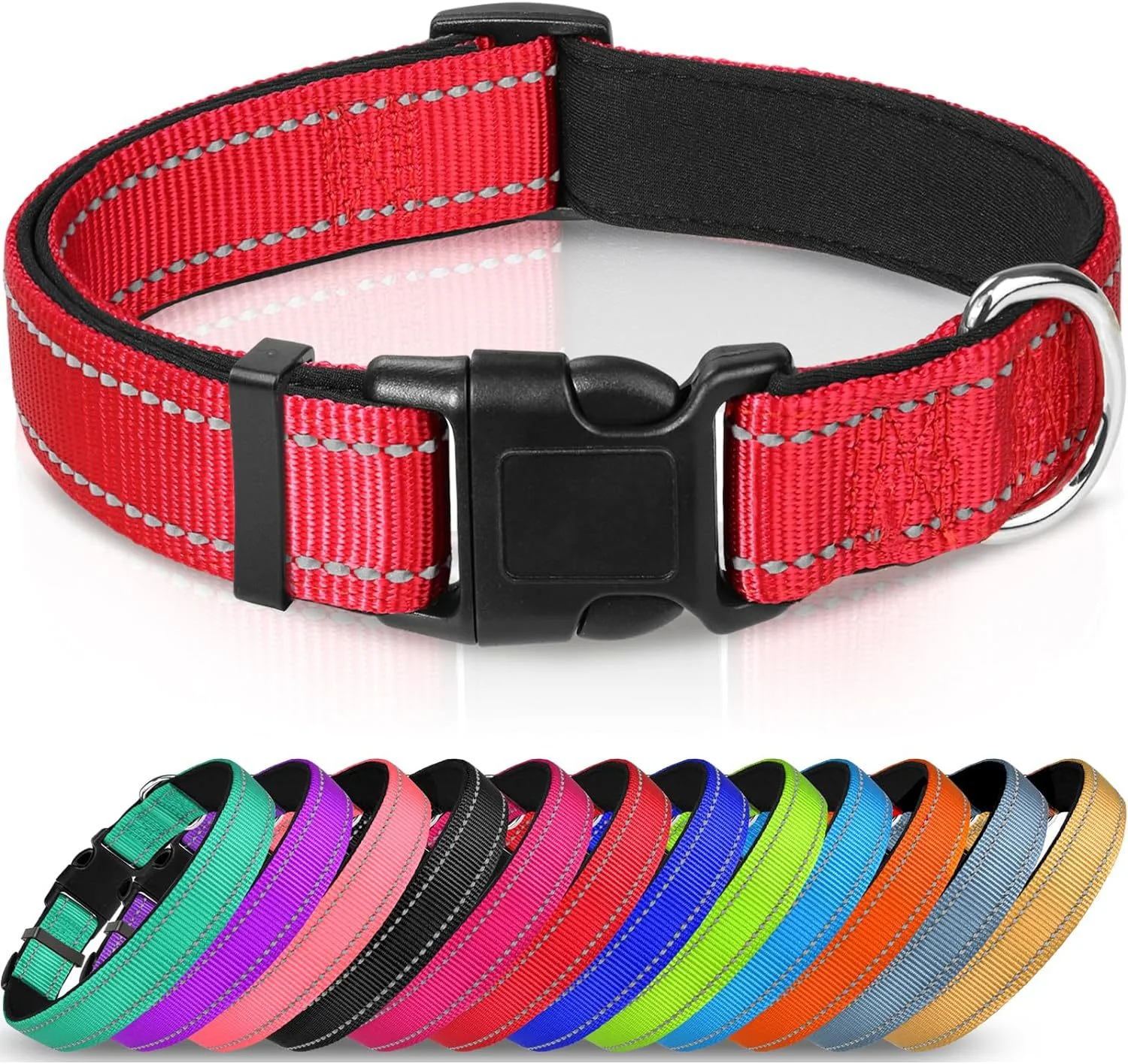Title 3, Adjustable Reflective Nylon Webbing Dog Collar....