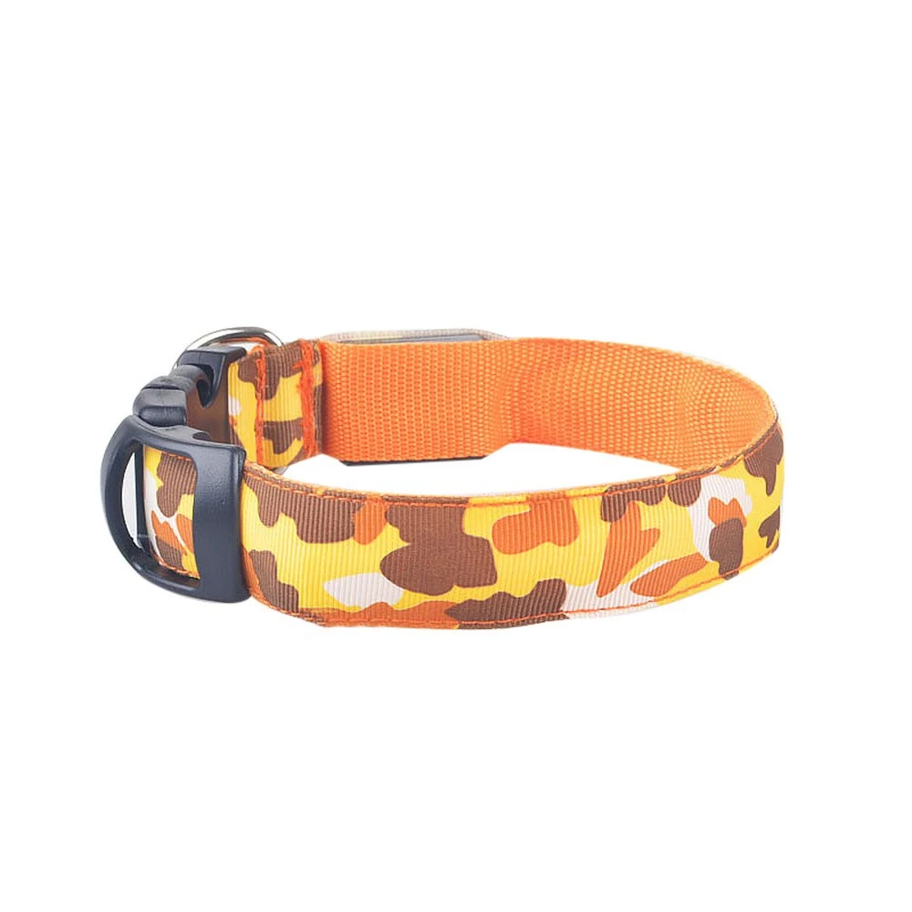 Camouflage Luminous Dog Collar Keep your dog safe at night. Waterproof, light-up collar for increased visibility during — photo 1