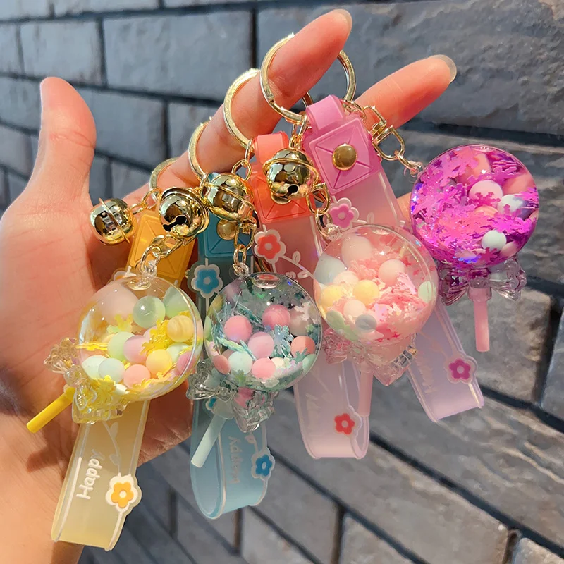 Decoratieve hanger Leuke Lollipop Bubble Beads Olie Quicksand Drift Bottle Sleutelhanger Charmant en Perfect Cadeau — foto 23
