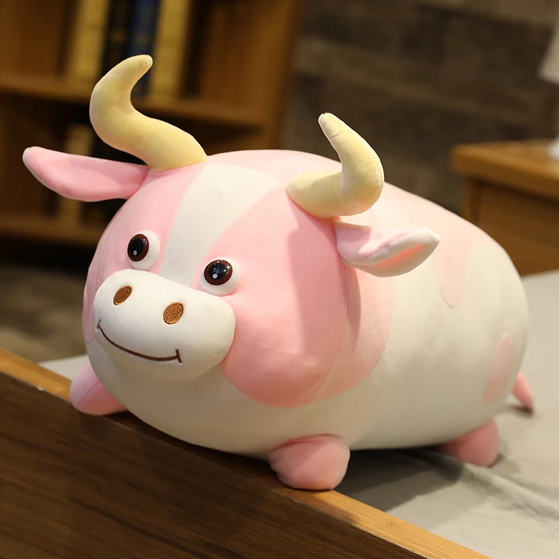 Peluche cuscino lungo mucca dei cartoni animati, morbido e coccoloso. Perfetto per abbracciare e decorare la cameretta, un regalo ideale per tutti. — foto 3