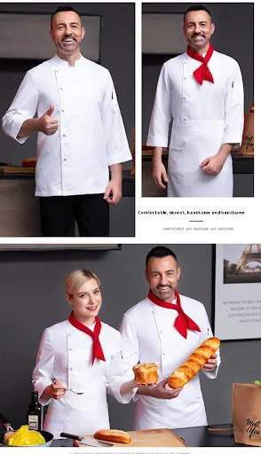 Title 6, Chef Overalls Long Sleeve Canteen Autumn And Wi...