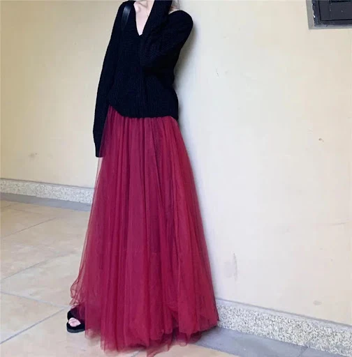 Title 3, Yüksek Bel Pileli Peri Drape Büyük Salıncak Tül...