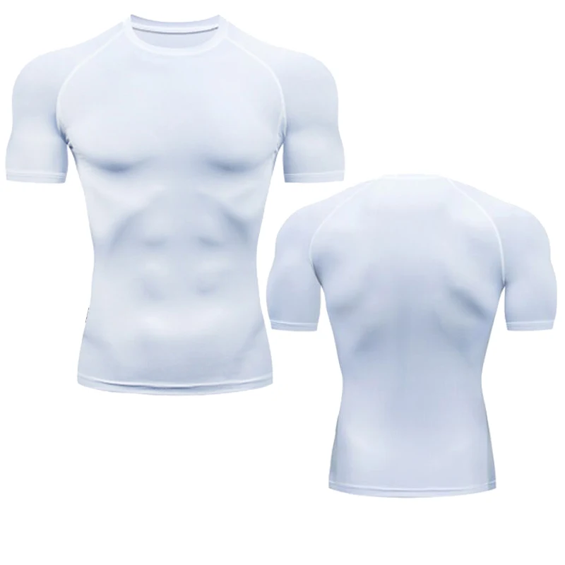Men's Fitness Short Sleeve Sports Running Tight Round Neck T-shirt Breathable Quick Dry Workout Top for Optimal Performa — photo 9