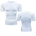 Men's Fitness Short Sleeve Sports Running Tight Round Neck T-shirt Breathable Quick Dry Workout Top for Optimal Performa — photo 9