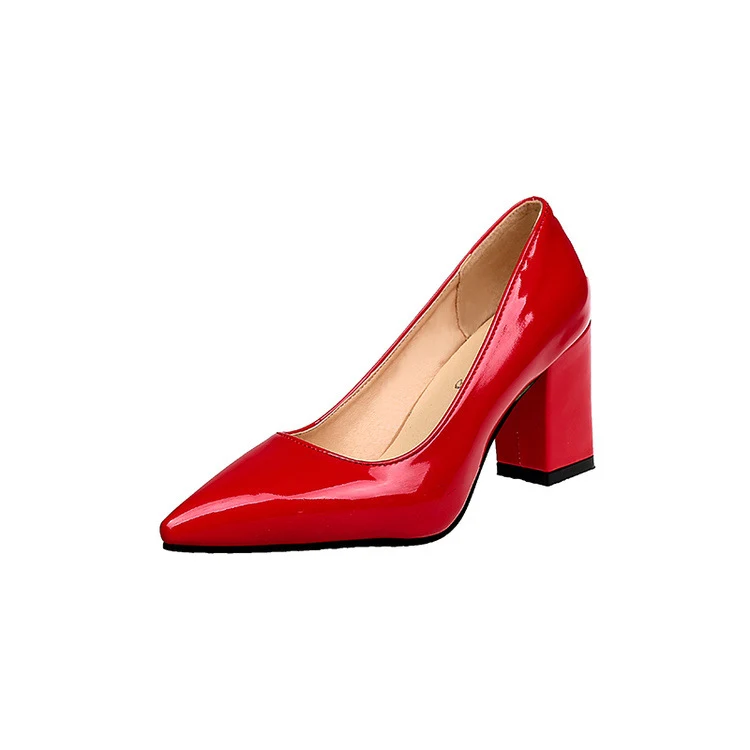 Shallow Mouth Pointed Toe Thick Heel Shoes for all-day comfort and elegant style, perfect for any occasion. — photo 4