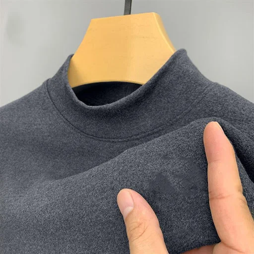 Title 5, Camiseta masculina de manga longa com gola meio...