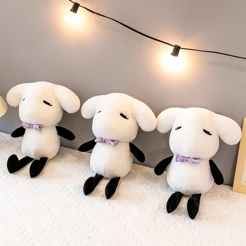 Boneca de ovelha de pelúcia de lã macia e fofa, fácil de abraçar. Presente perfeito para crianças e amantes de animais, decoração ideal. — foto 4