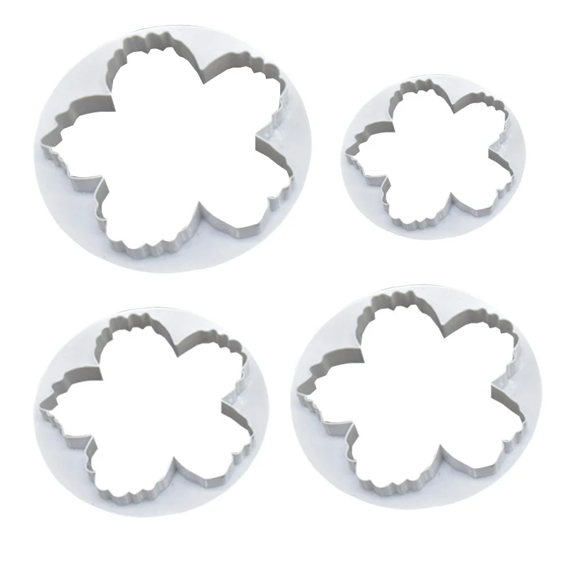 Title 4, 4PC Peony Flower Fondant Cake Cookie Cutter Set...