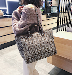 Geruite stoffen handtas, grote modieuze tas voor lente en zomer, nieuwe ketting schoudertas, trendy kleine geur handtas. — foto 5