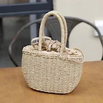 Bolsa de palha Yogodlns para mulheres, bolsa tecida de verão, bolsa de ombro de rattan de praia, bolsa de mão grande e elegante — foto 3