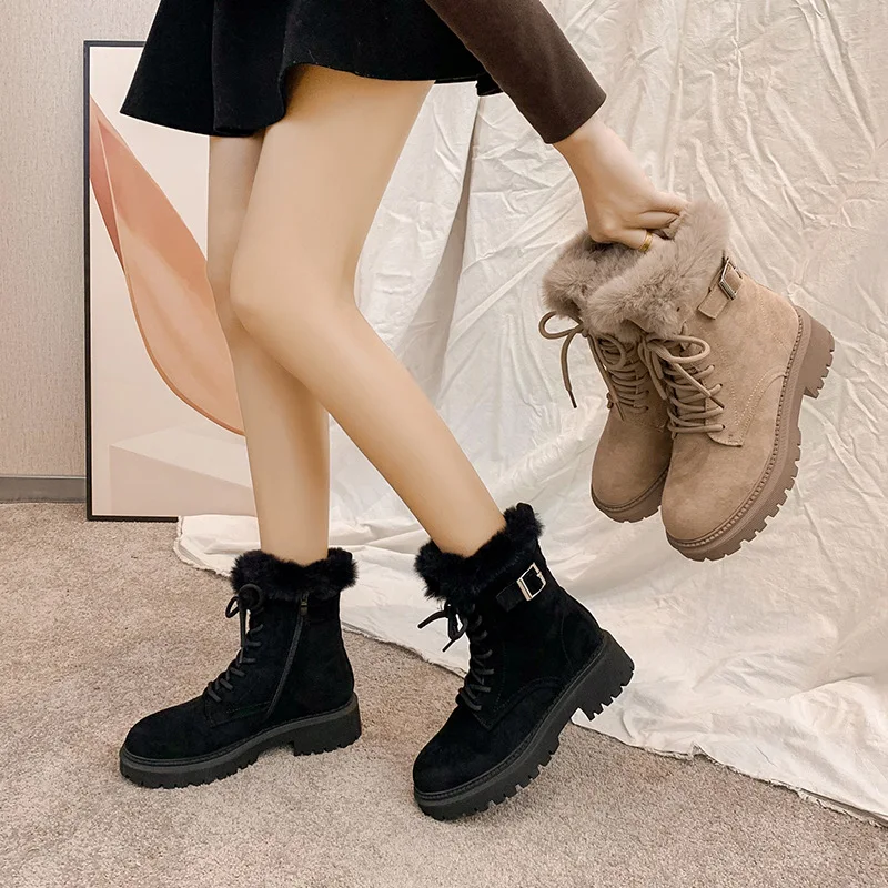 Title 7, Womens Martin Boots Round Toe Suede Short, sty...