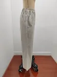 Pantaloni Casual Larghi a Gamba Larga, Vita Elastica, Tinta Unita, Drappeggio Fluido. Comfort e Stile per Ogni Occasione. — foto 22