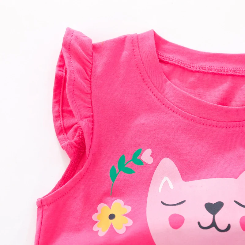 Nova camiseta infantil de verão, algodão, gola redonda, macia e respirável. Conforto ideal para brincar e aproveitar o sol nos dias quentes. — foto 5