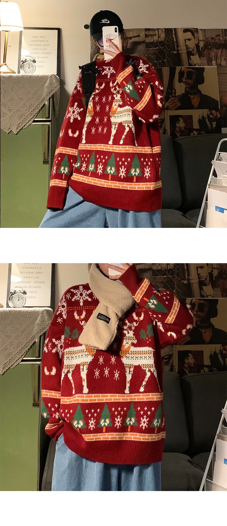 Title 2, Mens Christmas Sweater Loose Pullover Warm and...