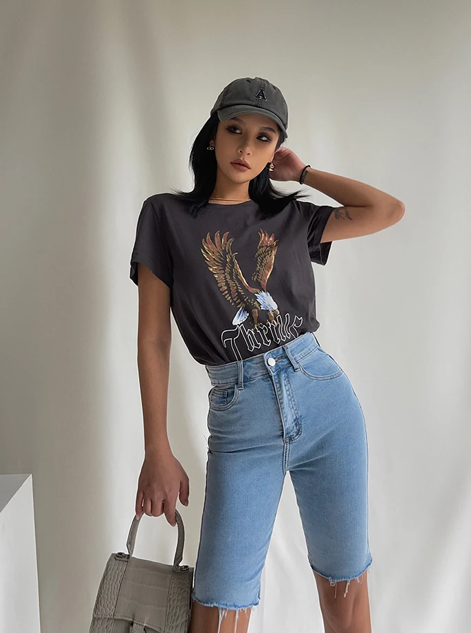 Title 7, T-shirt met letterprint Los casual springen met...