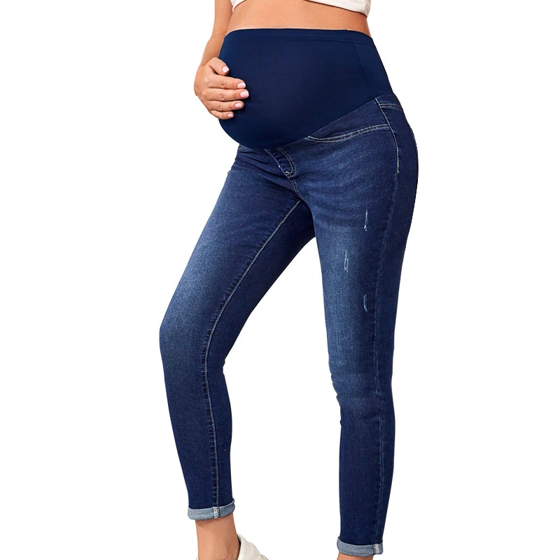 Title 6, Calças jeans de maternidade cintura alta com su...