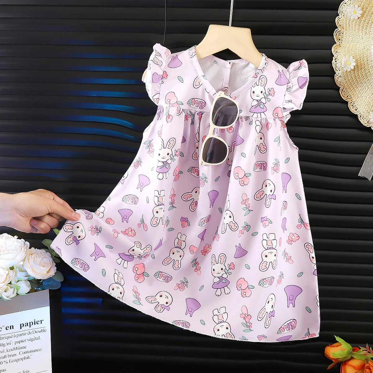 Kinderen Chiffon Bloemenjurk Kinderrok Zomerse Jurk voor Meisjes Lichtgewicht en Comfortabel Perfect voor Feestjes en Zomer Dagen Mooi Design — foto 7