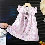 Kinderen Chiffon Bloemenjurk Kinderrok Zomerse Jurk voor Meisjes Lichtgewicht en Comfortabel Perfect voor Feestjes en Zomer Dagen Mooi Design — foto 7