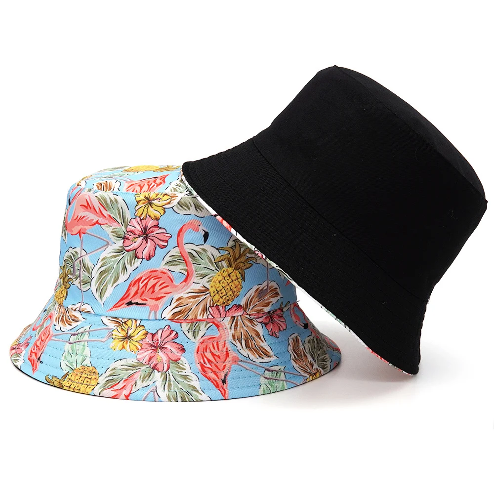Chapéu balde com estampa de folha, proteção solar dupla face. Conforto e estilo para o sol. Perfeito para praia, piscina, e passeios ao ar livre. — foto 7