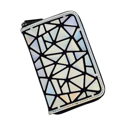 Title 3, Geometric Rhombus Wallet Female Laser Short Wal...