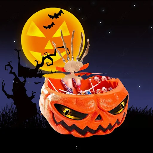 Title 6, Halloween Abóbora Falante Elétrica para Doces. ...