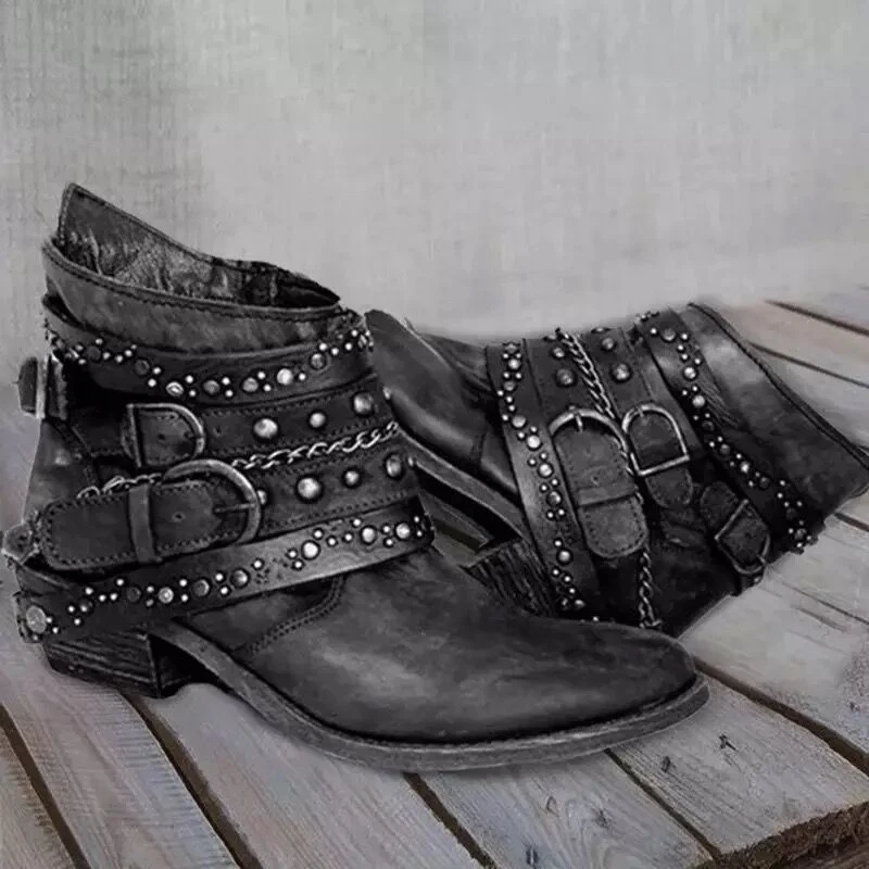 Title 2, Botas Martin com grandes rebites femininas, dur...