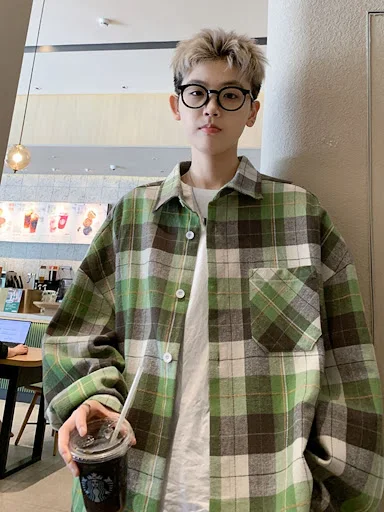Title 8, Mens Plaid Shirt Long Sleeve Spring And Autumn...