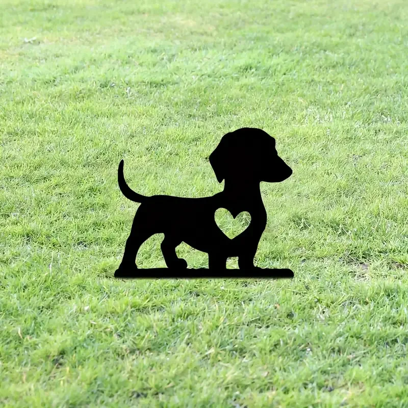 Smart Dog Garden Stake Art Silhouette Courtyard Art Outdoor Decorative Creative Pet Memorial Plug-in for gardens and yar — photo 13