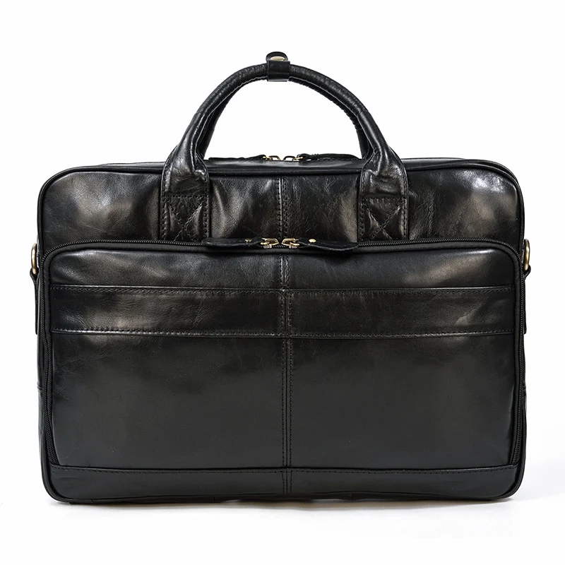 Maleta Vintage Masculina de Couro Genuíno, Bolsa de Negócios e Trabalho em Couro Crazy Horse, Elegância e Durabilidade — foto 10
