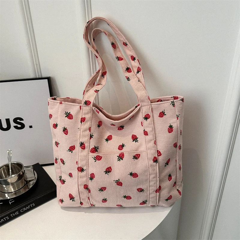 Draagbare Tote Bag Grote Capaciteit Mooi Eenvoudig Mode Preppy Stijl Casual Coole Schoudertas voor Dagelijks Gebruik en Shoppen — foto 1