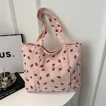 Draagbare Tote Bag Grote Capaciteit Mooi Eenvoudig Mode Preppy Stijl Casual Coole Schoudertas voor Dagelijks Gebruik en Shoppen — foto 1